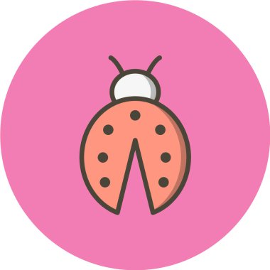 Uğur böceği web simgesi vektör illüstrasyonu 