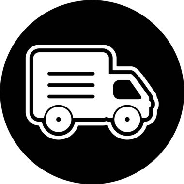 Teslimat ve ulaşım simgesinin vektör illüstrasyonu