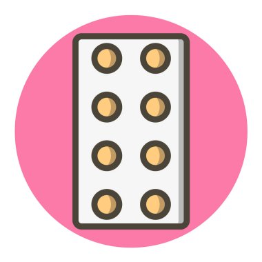 Pembe ve sarı düz yuvarlak kutunun vektör çizimi