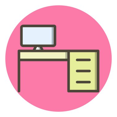 Ofis Tablosu Simgesi Moda Biçiminde İzole Arkaplan  