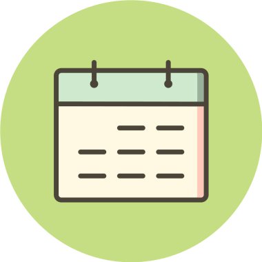 Metnin için bir yeri olan takvim