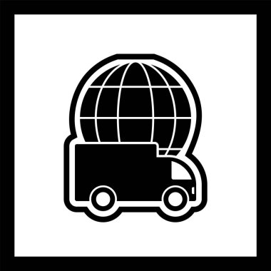 Moda Biçimli Küresel Teslimat Simgesi İzole Arkaplan