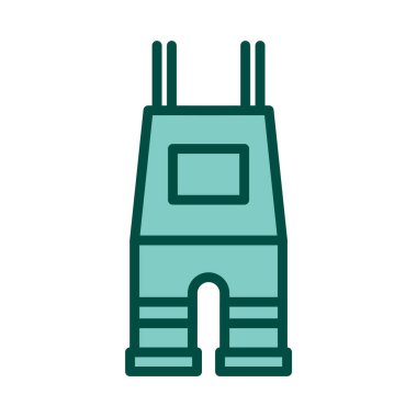  Dungarees Simgesi Moda Biçimli vektör çizimi 