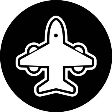 Uçak simgesinin vektör illüstrasyonu