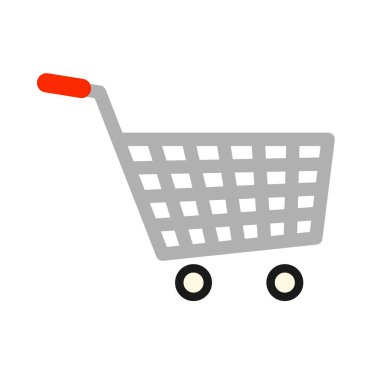 Alışveriş arabası simgesi, vektör illüstrasyonu