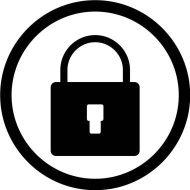 Asma kilit vektör simgesi. Güvenlik koruma işareti.