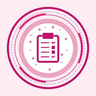 Moda Biçimli İzole Arkaplanda Kontrol Listesi Simgesi