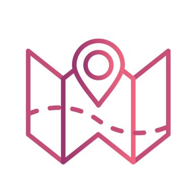 Harita iğne simgesi. Web için GPS vektör simgelerinin düz çizimi