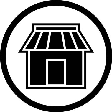 dükkan simgesi, vektör illüstrasyonu