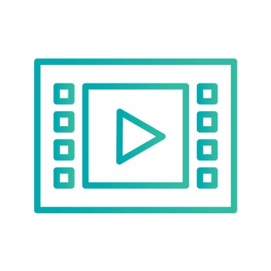 Multimedya düz simgesi beyaz arkaplanda izole edildi