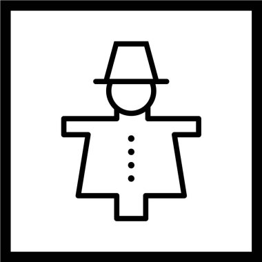 korkuluk web simgesi vektör illüstrasyonu 