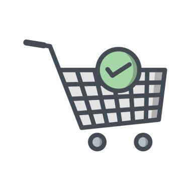 Alışveriş arabası simgesi, vektör illüstrasyonu