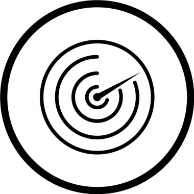 Siyah arkaplanda vektör hedef simgesi 