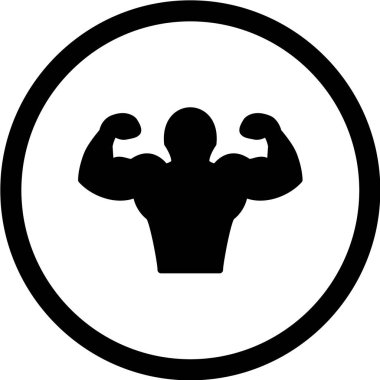 Vücut geliştirici kollarını kavuşturarak egzersiz yapıyor, vektör çizimi