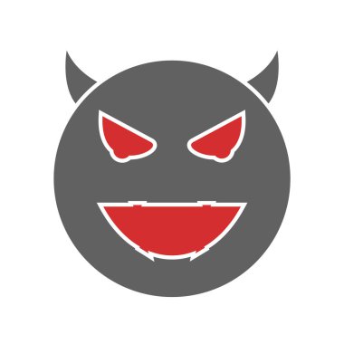  Şeytan Emoji Simgesi Moda Tarzı İzole Arkaplan
