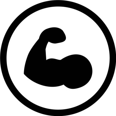 Vücut geliştirici simgesi, vektör illüstrasyonu