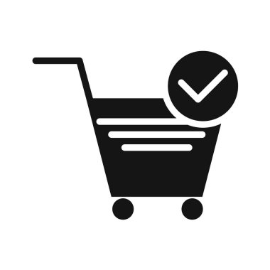 Alışveriş arabası simgesi, vektör illüstrasyonu