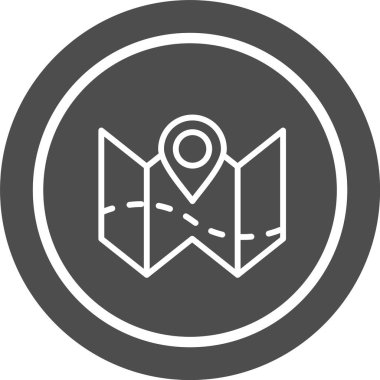 Plan Haritası Simgesi Moda Biçiminde İzole Arkaplan