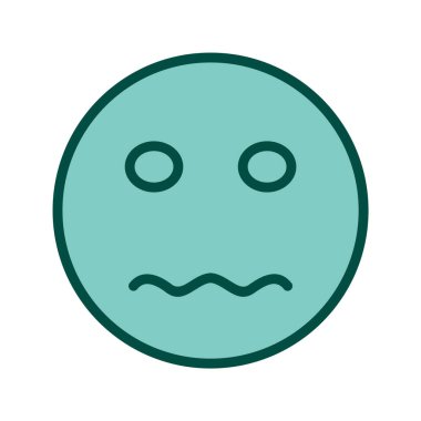 Gergin Emoji Simgesi Moda Tarzı İzole Arkaplan 