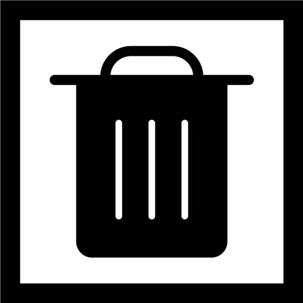 Ilustración Vectorial Icono Simple Caja Trash — Vector de stock