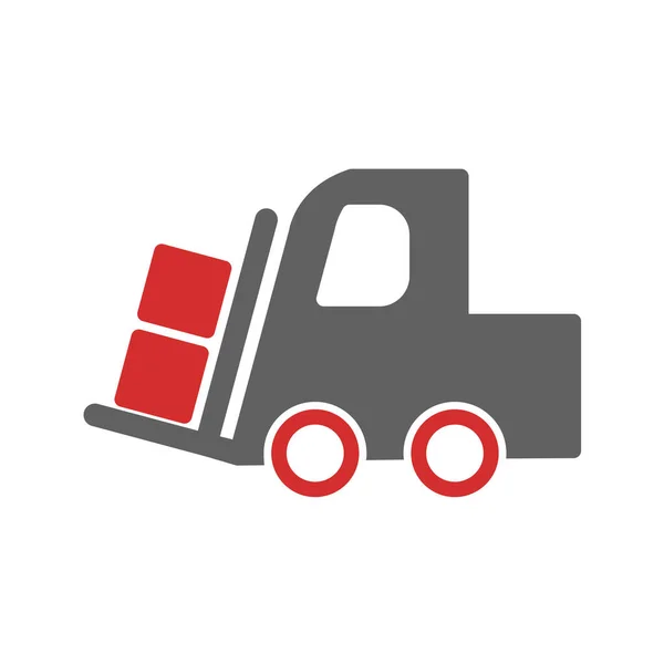 Ciężarówka Ikona Płaskim Stylu Izolowane Białym Tle Wektor Ilustracji — Wektor stockowy