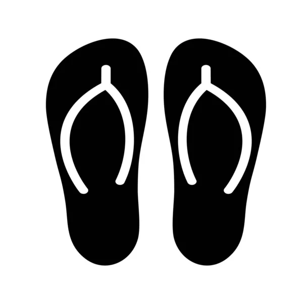 Ikon Flip Flops Simbol Sandal Pantai Ilustrasi Vektor - Stok Vektor