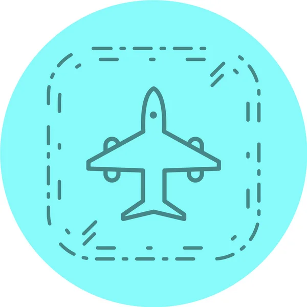 Flygplanets Vektorikon Färdplansbeteckning — Stock vektor