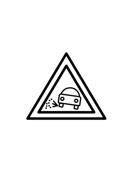 Coche Signo Advertencia Icono Vector Ilustración Diseño Gráfico — Vector de stock