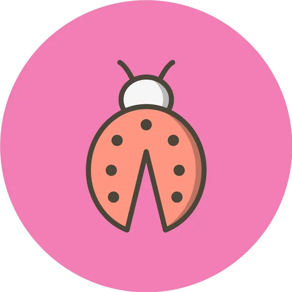 Ladybug Веб Иконка Векторная Иллюстрация — стоковый вектор
