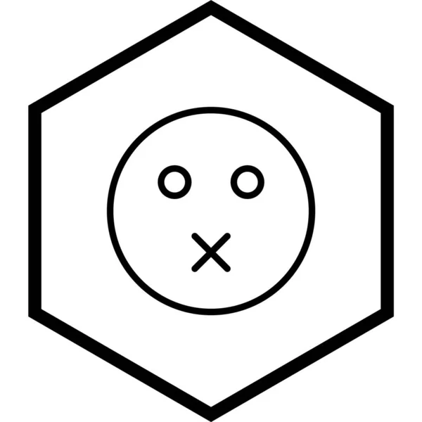 Mute Emoji Ikonen Trendig Stil Isolerad Bakgrund — Stock vektor