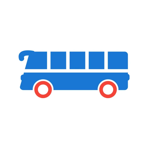 Bus Icoon Platte Stijl Geïsoleerd Witte Achtergrond Transportsymbool Vector Illustratie — Stockvector