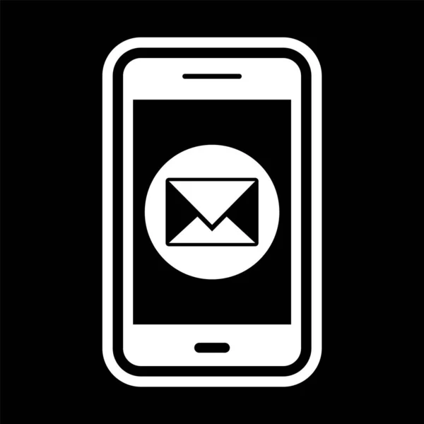 Message Icône Application Mobile Dans Style Mode Fond Isolé — Image vectorielle