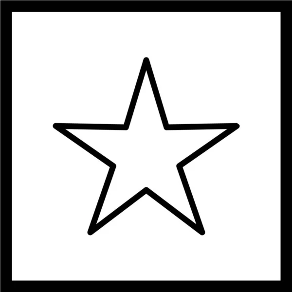 Hvězdicový Vektor Plochý Černý Symbol — Stockový vektor