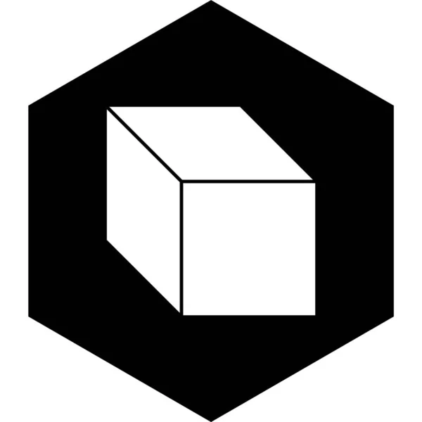Cube Ikon Trendi Stílusban Elszigetelt Háttér — Stock Vector