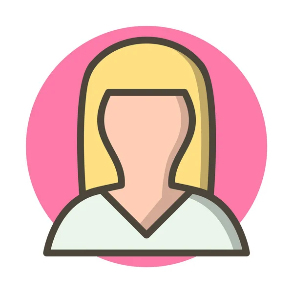 Icono Avatar Femenino Estilo Moda Fondo Aislado — Vector de stock