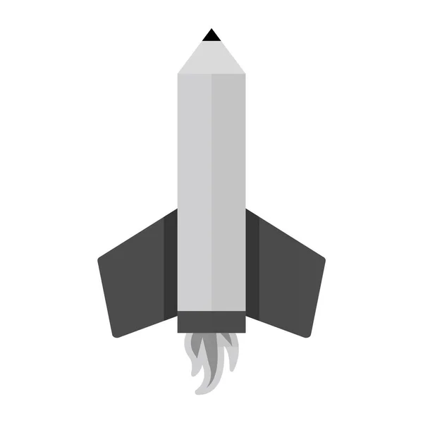 Pencil Raket Ikon Trendig Stil Isolerad Bakgrund — Stock vektor