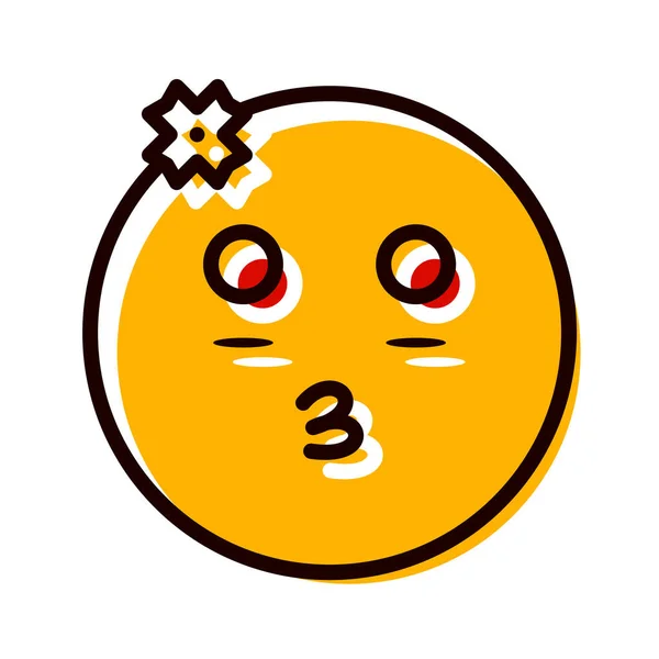 Meisje Emoji Icoon Trendy Stijl Geïsoleerde Achtergrond — Stockvector