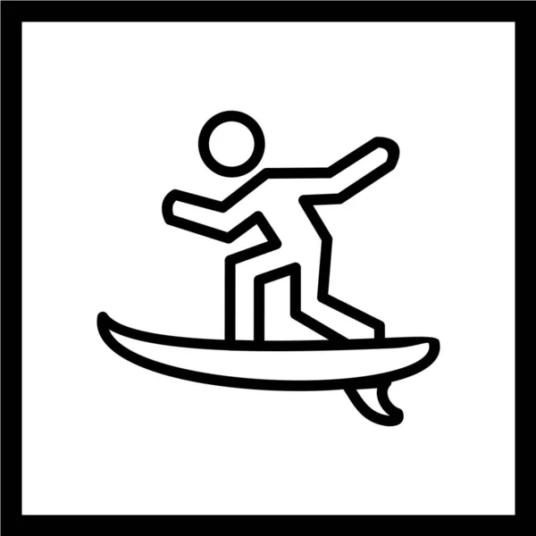 Surfing Icon Vector Illustration — Stock Vector