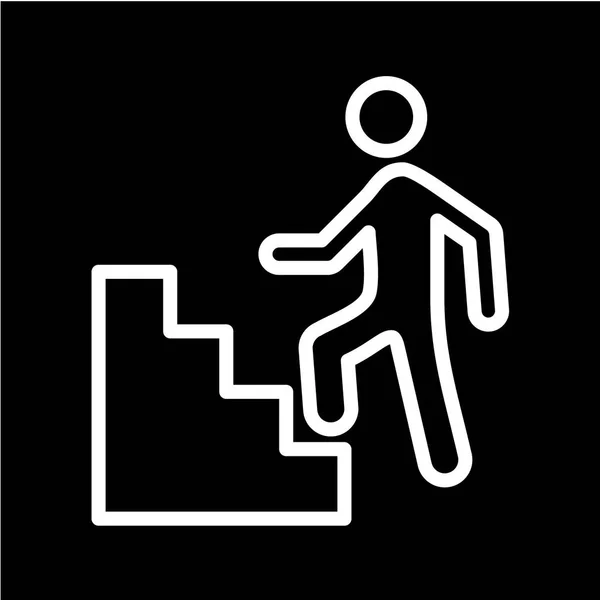 Hombre Con Una Escalera Icono Vector Ilustración — Archivo Imágenes Vectoriales