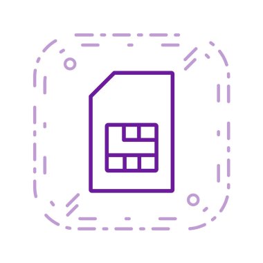 sim kart simgesi, vektör illüstrasyonu