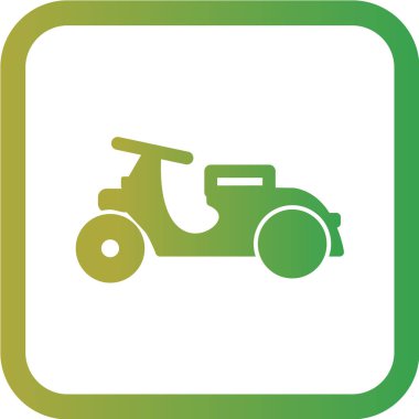 Düz biçimli yeşil scooter simgesi beyaz arkaplanda izole