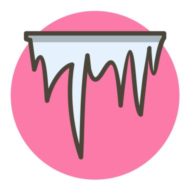 Pembe ve beyaz çizgi film simgesinin vektör çizimi