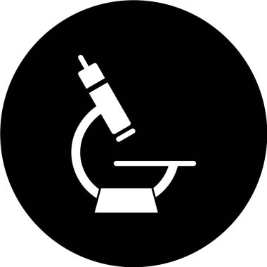 Laboratuvar mikroskobu simgesinin vektör illüstrasyonu