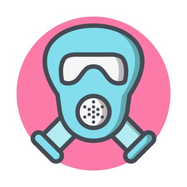 Benzin Maskesi Simgesi Moda Biçiminde İzole Arkaplan