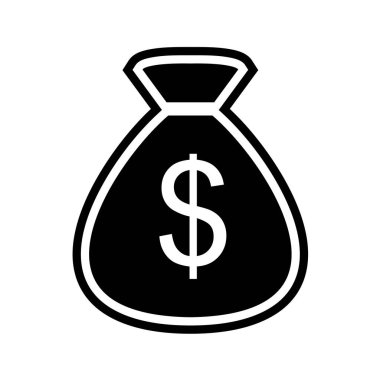 Para simgesi vektör illüstrasyonlu çanta