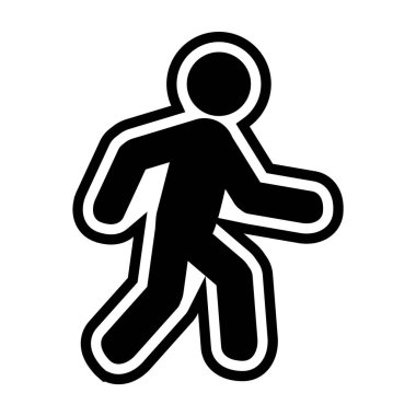 Moda Biçimli Yürüyen Simge İzole Arkaplan