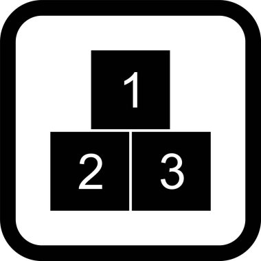 Moda Biçimli 123 Küp Simgesi İzole Arkaplan      