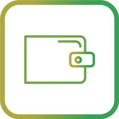 Para ikonlu cüzdan. vektör illüstrasyonu