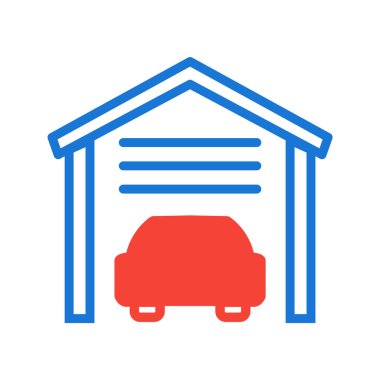 Moda Biçimli Garaj Simgesi İzole Arkaplan