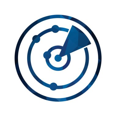 Radarın basit simgesi, vektör çizimi 